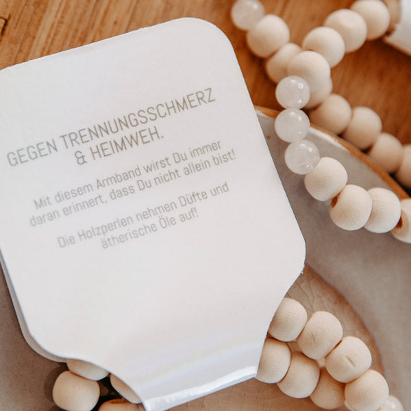 Verbindungsarmband | 2er Set, Holzperlen mit echten Edelsteinen