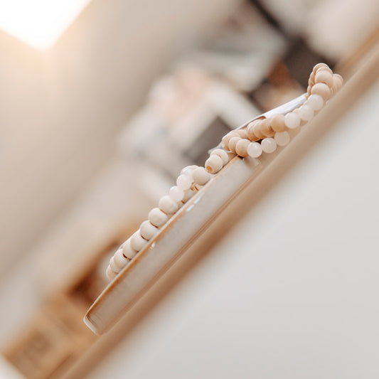 Verbindungsarmband | 2er Set, Holzperlen mit echten Edelsteinen