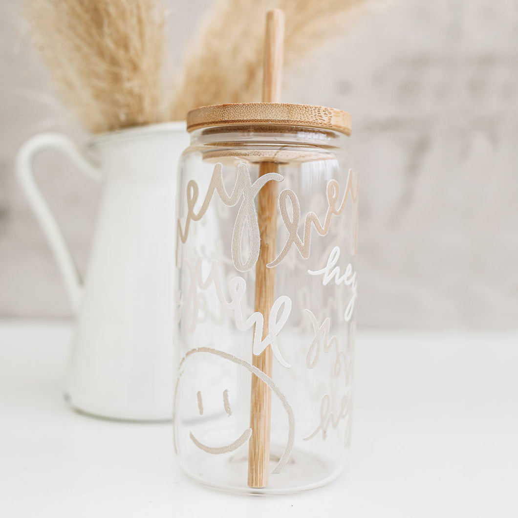 NEU! Glas mit Deckel und Strohhalm| Eiskaffeeglas | Eisteeglas | Limonadenglas, 450ml