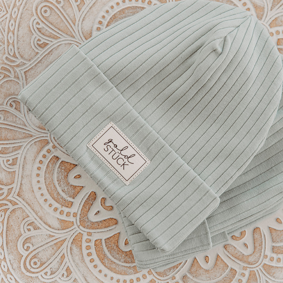 Baby Beanie | mint mit Label